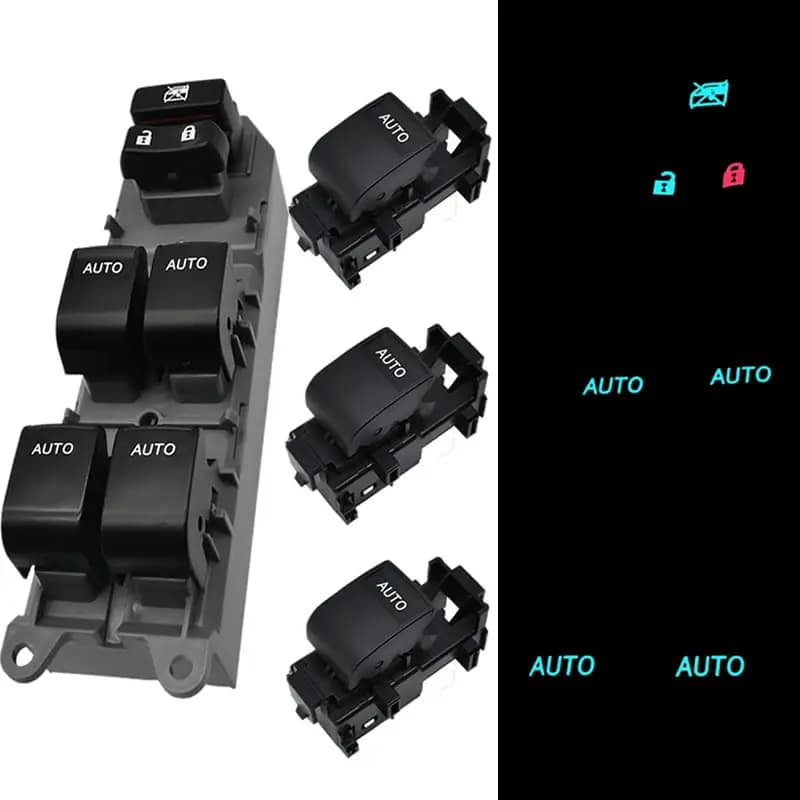 Set di interruttori per finestra singola con alimentazione a LED completamente automatico illuminato per Toyota RAV4 4 Camry Corolla Auris Urban Cruiser 2007-2013