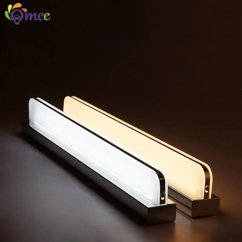 La più recente luce per il trucco del bagno Luce per specchio a LED Luce per armadietto del bagno Luce per il trucco Lampada da parete per specchio cromato bianco nero