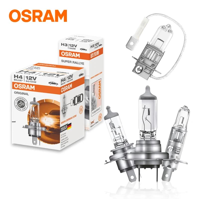 OSRAM H7 Lampadine alogene H1 H3 H8 H4 H11 Lampade per auto standard H27 HIR2 9012 HB4 9006 HB3 9005 Fendinebbia interno 3200K 12V 55W Auto