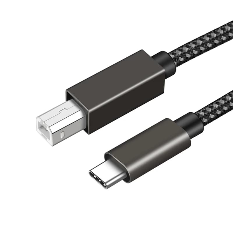 Cavo per stampante da USB C a USB B 2.0 cavo per Scanner per stampante intrecciato per MacBook Pro Air Epson HP Canon Brother Scanner per stampante Samsung
