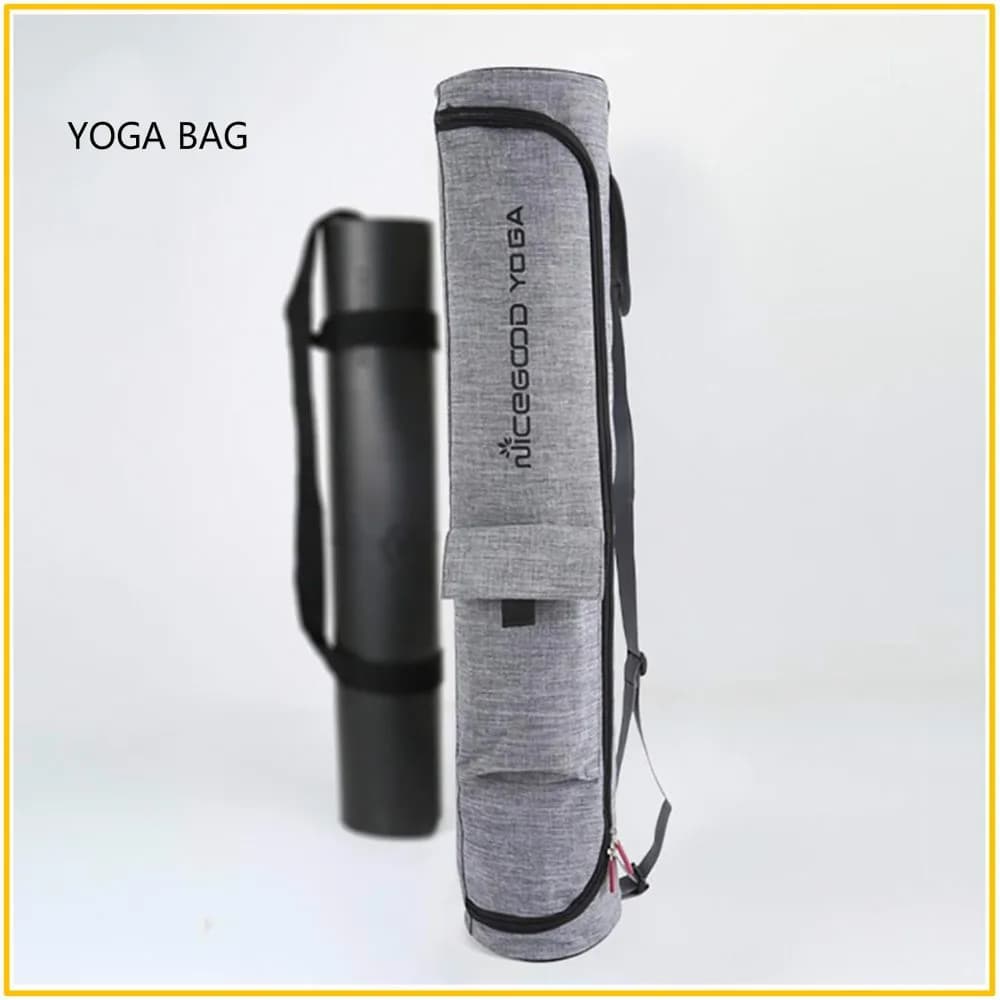 2026 yoga mat gym bag with side pockets, waterproof, durable cotton canvas, with shoulder and drawstring