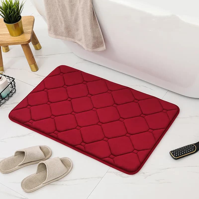 Regalo Morbido Bagno Tappetini per il bagno Tappeto Tappeto Velluto antiscivolo Spessore Morbido e confortevole Assorbente d'acqua Lavabile in lavatrice Menta rossa