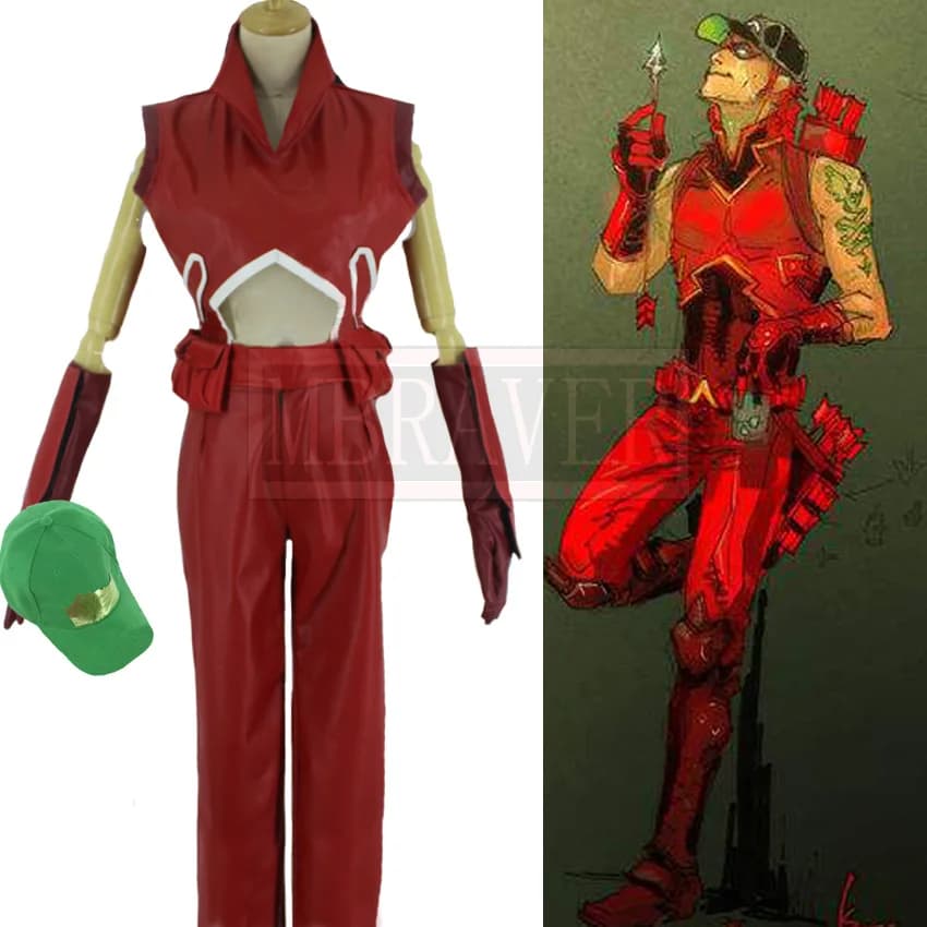 Costume cosplay di Roy William Harper Red Arrow per feste di Natale e Halloween, realizzato su misura in qualsiasi dimensione