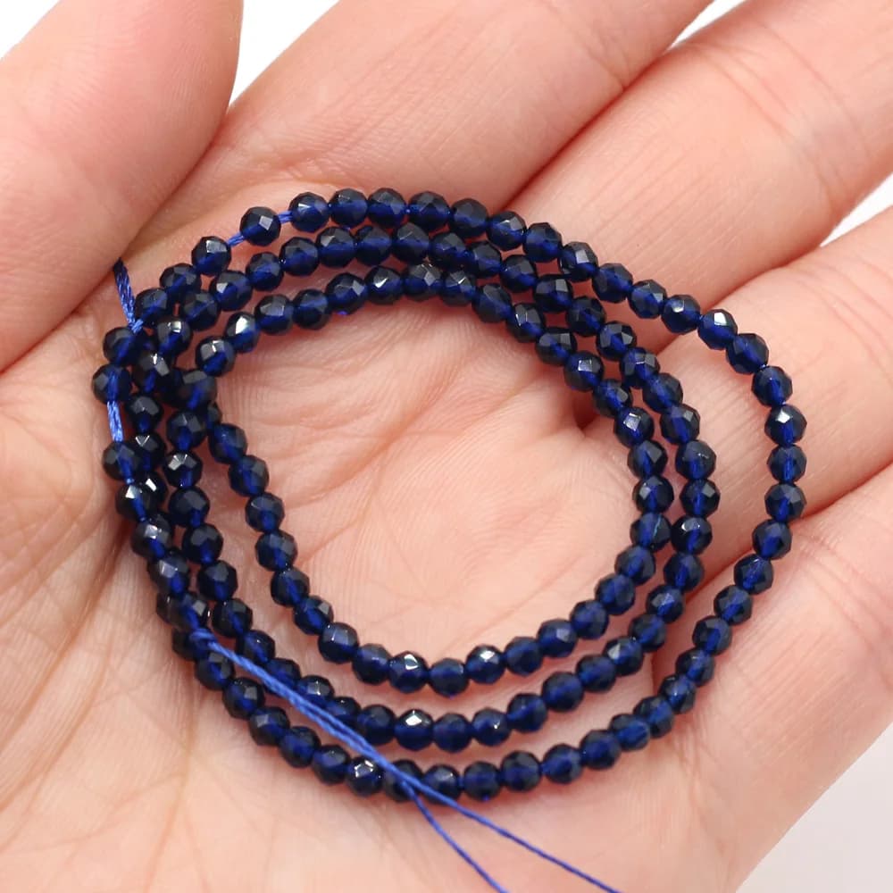 Pietre semipreziose naturali di vendita calde blu Navy sferico Fine spinello in rilievo che fanno il regalo del braccialetto della collana di fascino di modo di DIY