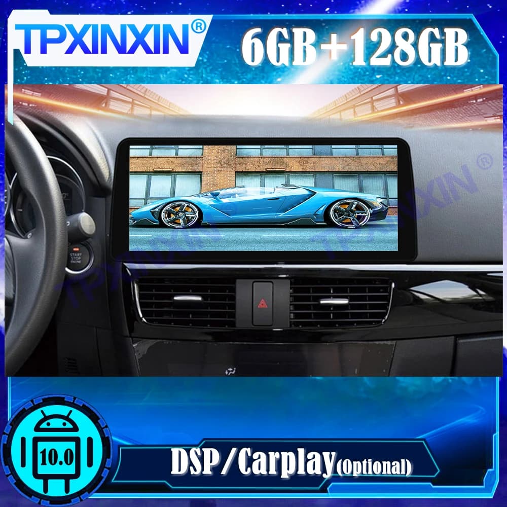 IPS Android 13.0 6+128G For Mazda CX-5 2013-2016 Car Multimedia Player Stereo Recorder GPS Navi Auto Radio Head Unit DSP Carplay