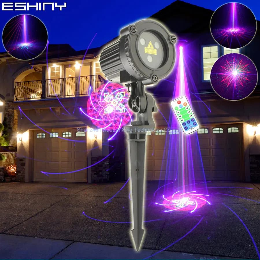 ESHINY RGB Laser Landscape Moving 96 Patterns proiettore luce Outdoor IP65 Park Party Wall Tree House Garden Lamp B209N7
