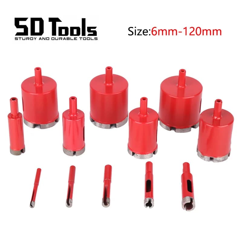 Utensile apriforo per marmo 6-120mm, punta diamantata a nucleo e sega a foro adatta per piastrelle, granito, mattone, ceramica, cemento e pietra naturale, strumento indispensabile per ristrutturazioni, edilizia, instal