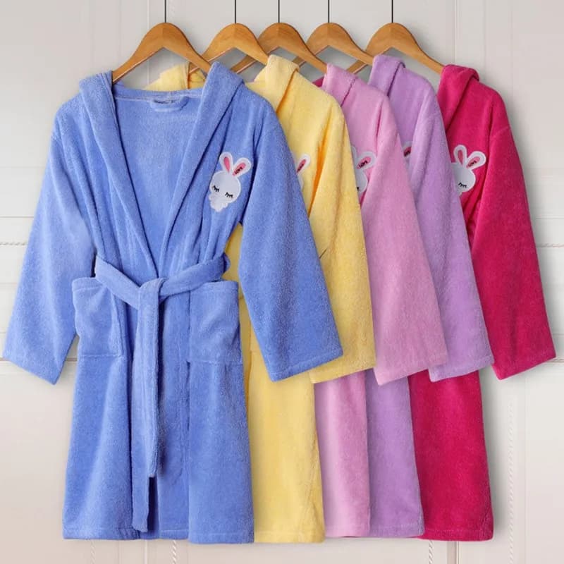 Cute Kids 100% Cotone Terry Cartoon Accappatoio Accappatoio Ragazzo E Ragazza Asciugamano Solido Indumenti Da Notte Lungo Accappatoio Kimono Vestaglia Vestaglie