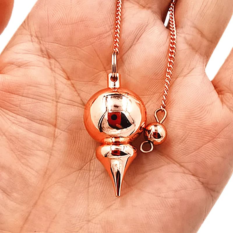 Pendule reiki Pendolo In Pietra Naturale Amuleto di Guarigione Piramide spirituale pendoli per rabdomanzia Rame meatl Pendenti E Ciondoli Chakra Amule