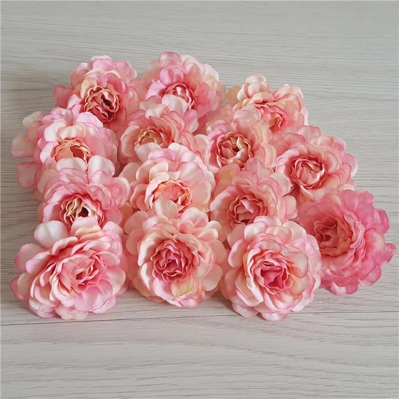 10 pezzi 5 cm testa di fiore di rosa peonia di seta artificiale per confezione regalo da parete fiore fai da te scrapbooking decorazione festa di nozze a casa