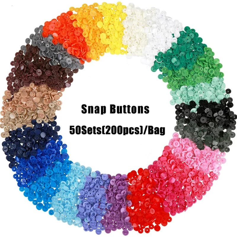 50 Sets Round Plastic Snaps Button Fasteners T5 Bag Folder Dark Buckle Button Resin Garment Accessories For Clothes Scrapbooking