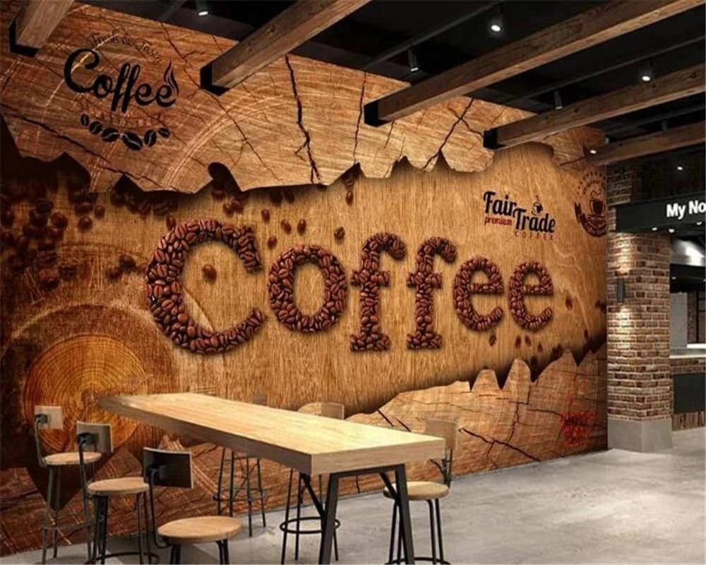 Carta da parati personalizzata, stile europeo retrò nostalgico, sfondo caffè, decorazione per la casa, caffetteria, ristorante, carta da parati 3D, papel tapiz