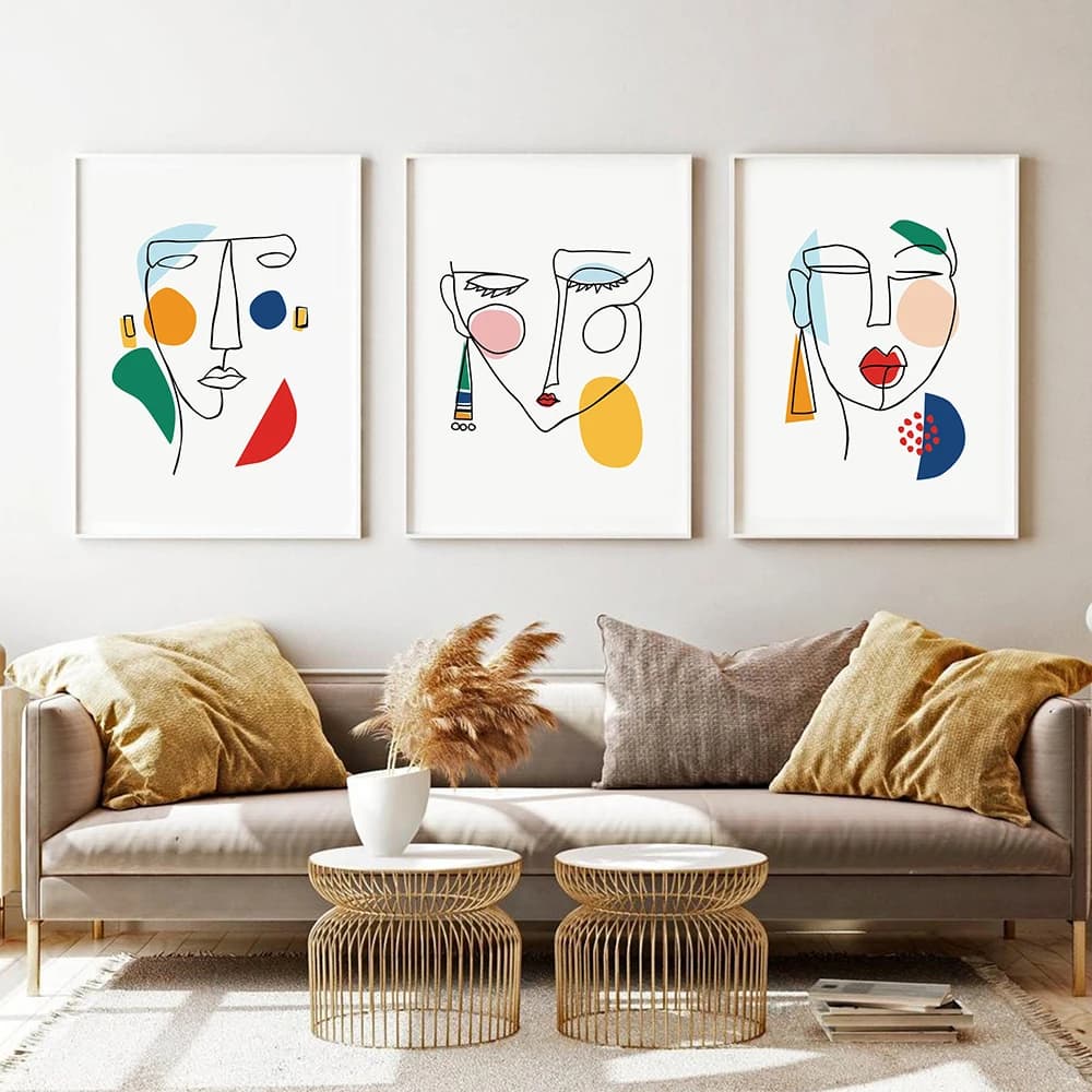 Modern abstract woman face line art prints from wall images living room bedroom painting on canvas unique decoration poster without frame
