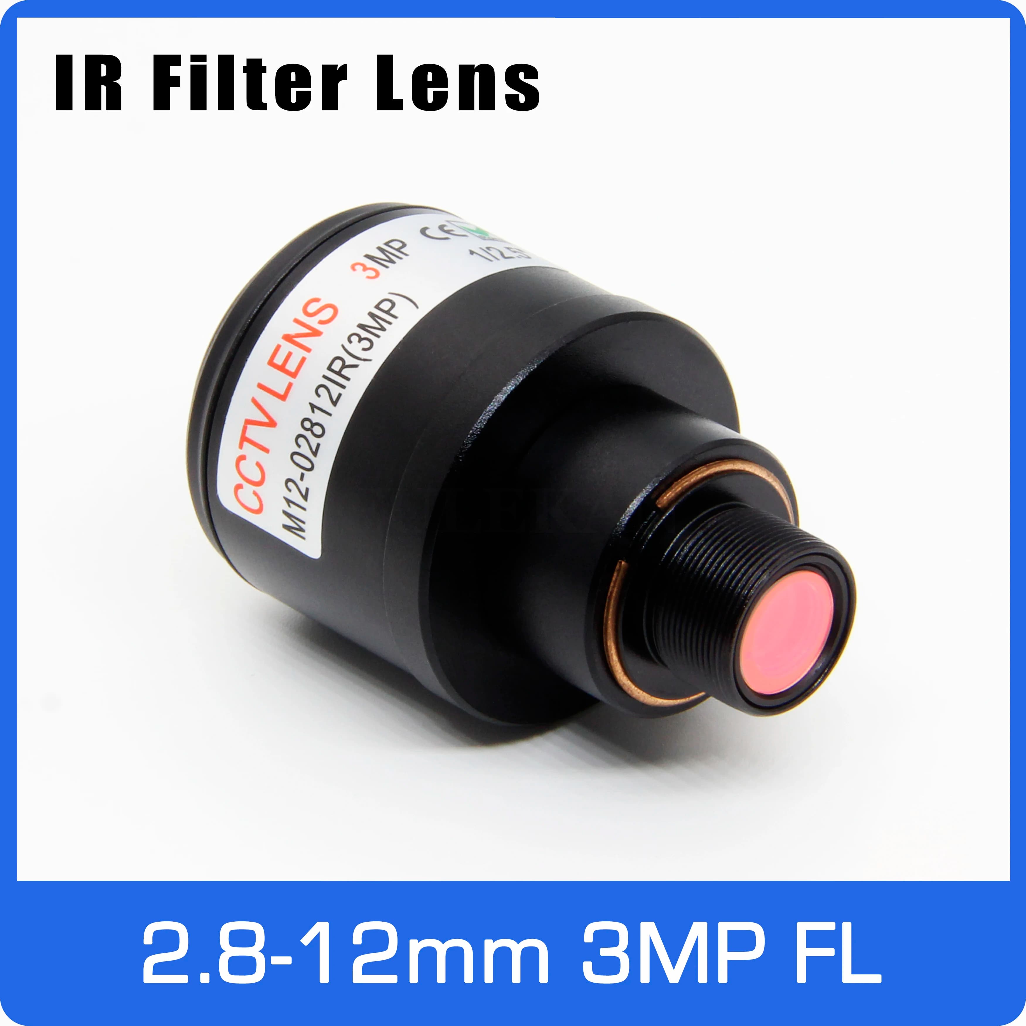 3Megapixel Obiettivo Varifocale Con Filtro IR 2.8-12mm M12 Montaggio 1/2.5 pollici Manuale Messa A Fuoco e Zoom Per La Macchina Fotografica di Azione di Sport Della Macchina Fotografica
