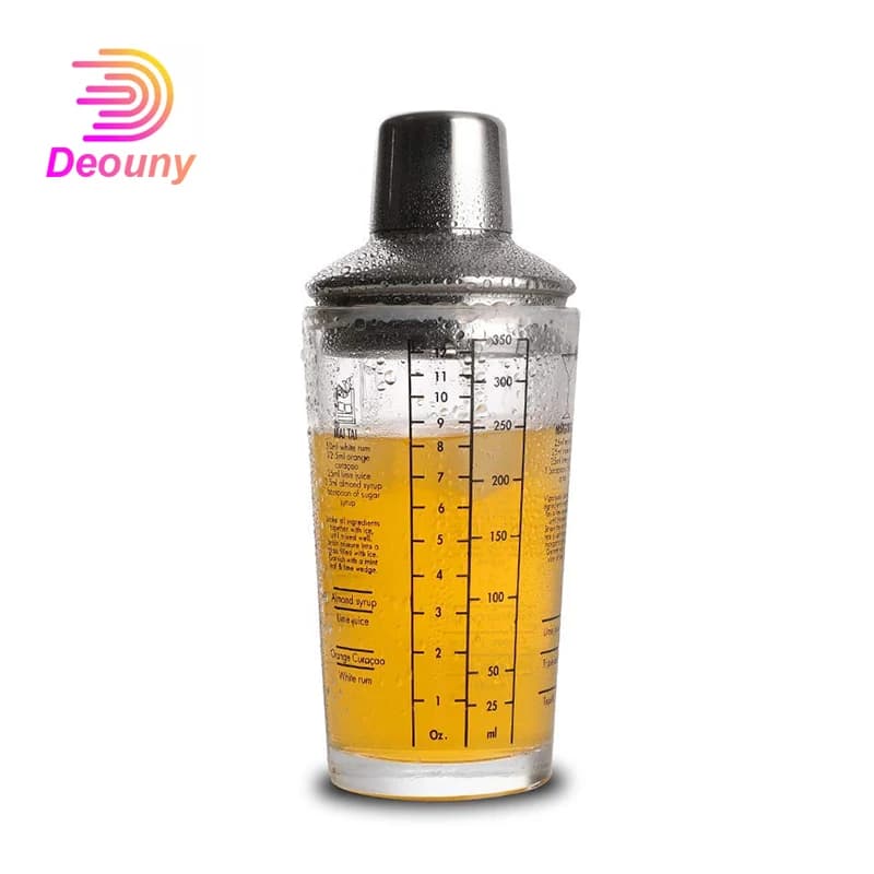 Shaker Martini ricette misurate vetro di miscelazione e acciaio inossidabile miglior agitatore per Cocktail per accessori da Bar per principianti 350/400/450ML