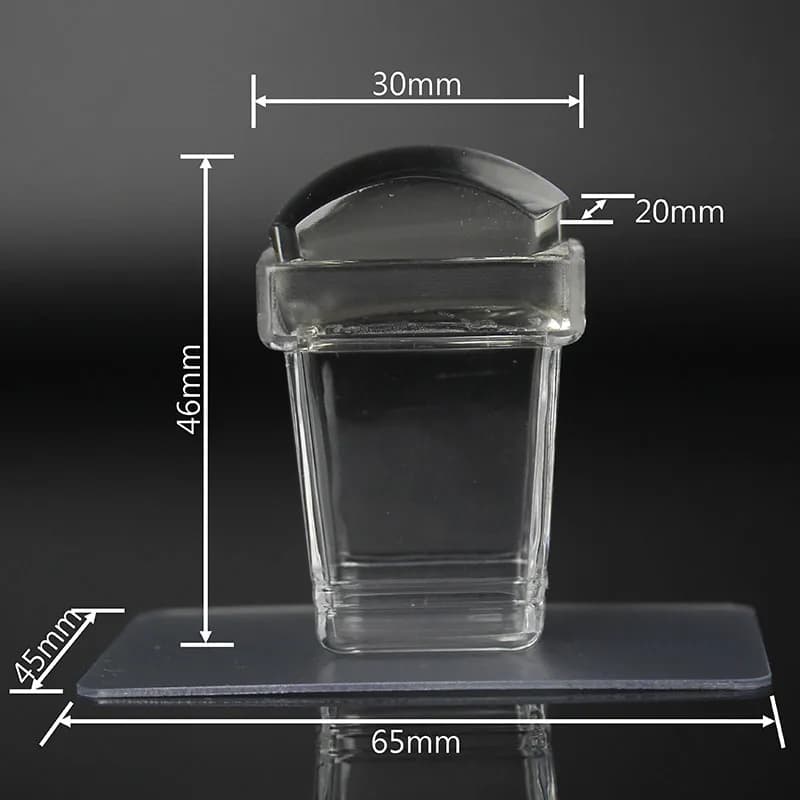 1 Set Chiaro Del Silicone Della Gelatina Nail Art Stamper + Raschietto di Plastica Rettangolo Nail Polish Stamping Modelli Manicure FAI DA TE Strumento