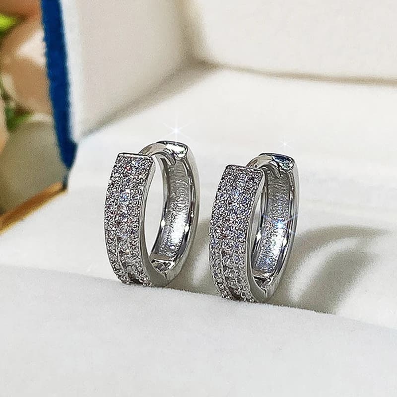 Orecchini a cerchio con cerchio contratto moda Huitan con zirconi cubici per donna accessori indossabili quotidiani gioielli versatili semplici