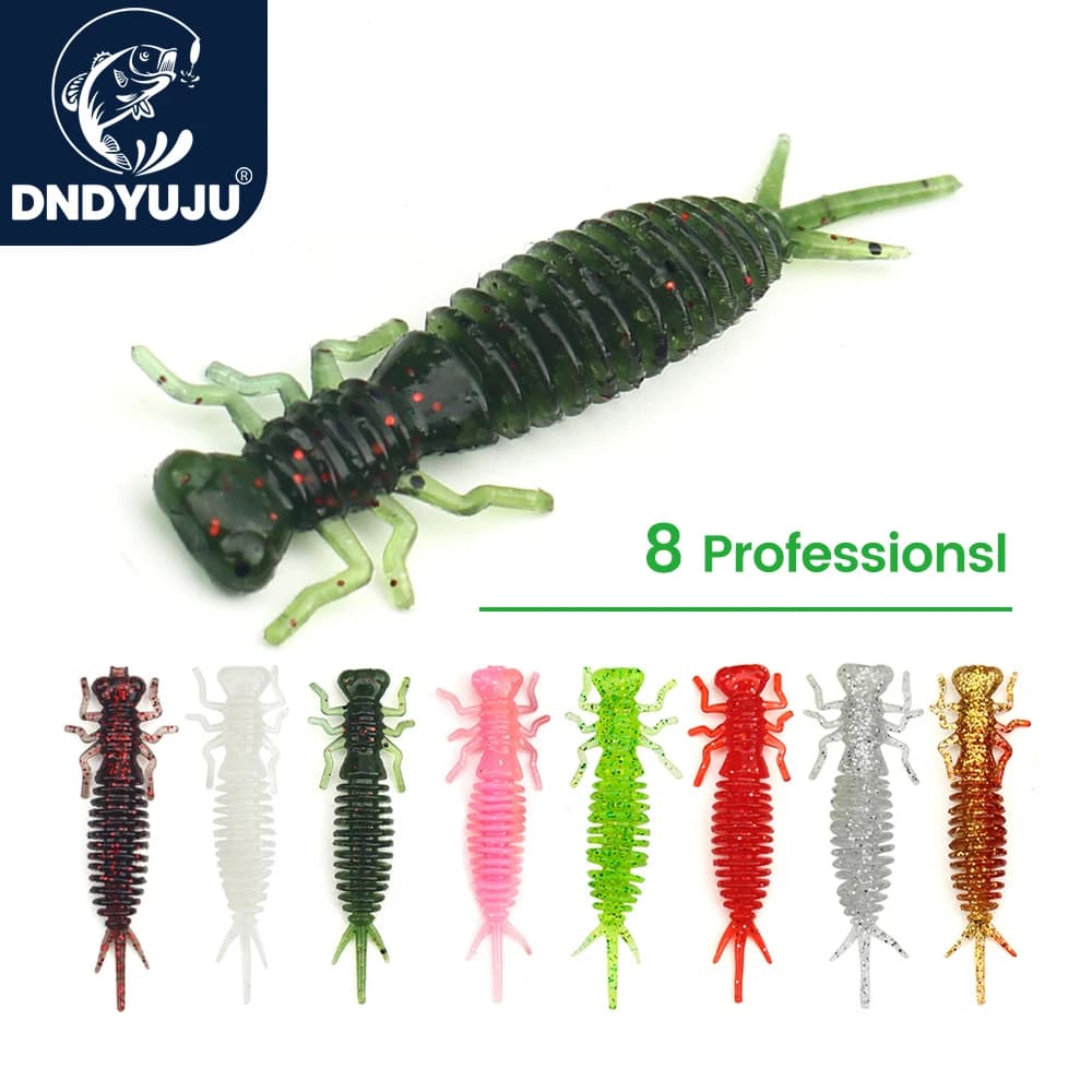 DNDYUJU Larva 10 pz/lotto 55mm 1.4g Dragonfly Soft Fishing Worm Lures Jigging Lure esche da pesca esche artificiali