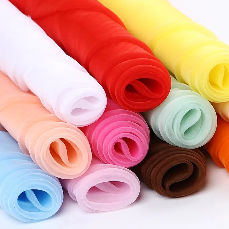 3/5/10m Sheer Organza Voile Fabric for Wedding Draping,Dress,Tutu Skirt,Curtains,Party Decor,Black,White,Blue,Red,by the meter