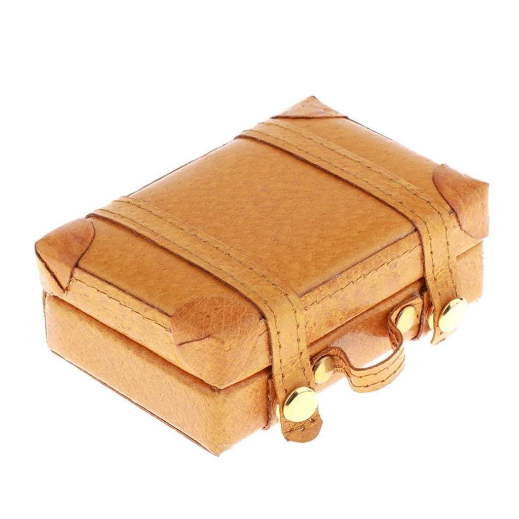 1/6 Classic Doll Dollhouse Miniature Toy PU custodia in pelle bauletto valigia bagaglio da viaggio