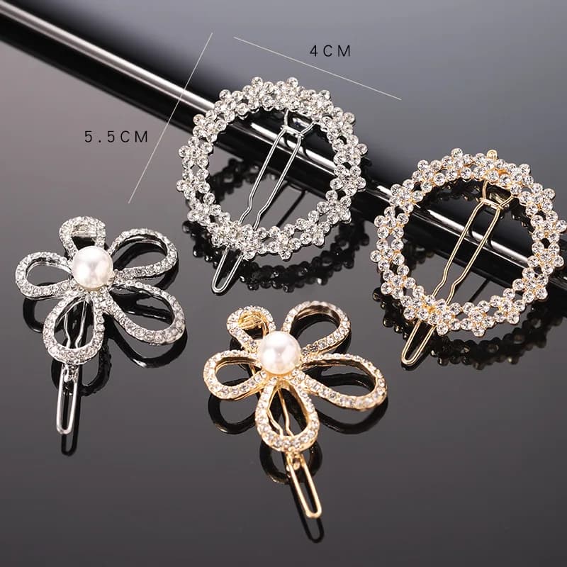 Forcine per capelli imitazione Vintage per donna regali per ragazze clip per capelli Color oro strass di cristallo accessori per capelli gioielli