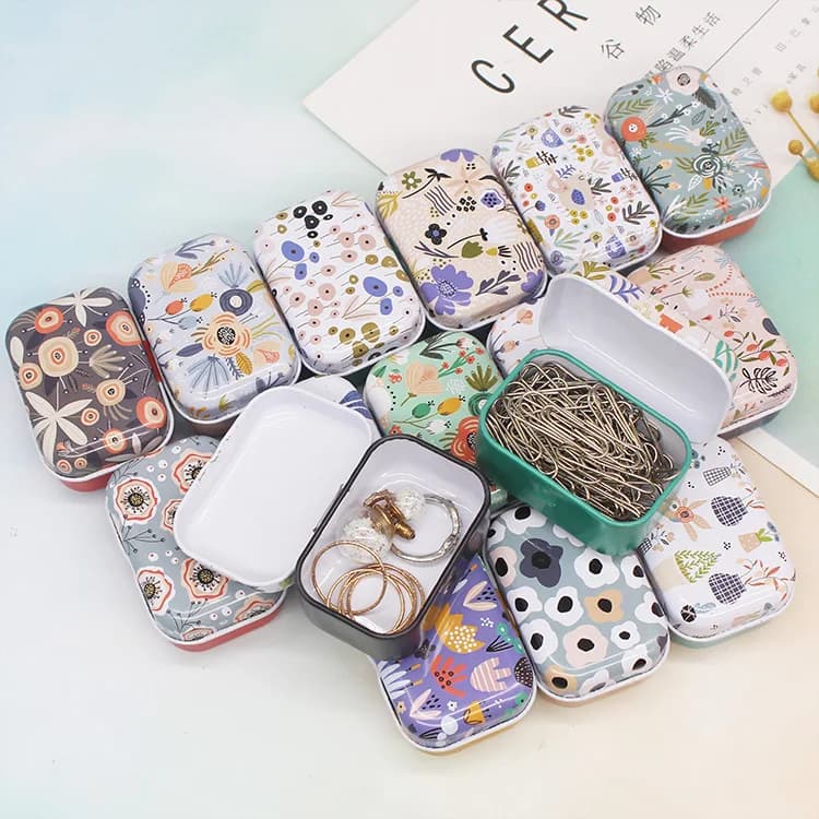 32 Pezzi Nuovo Modello Floreale Mini Contenitore in Metallo / Scatola / Portapillole / Porta Caramelle / Porta Matite / Kit Piccolo e Carino per Regali