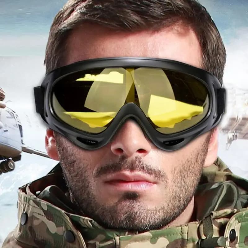 Outdoor anti-UV and dust-proof glasses for ski riding, super anti-fog adjustable headband, unidirectional ventilation airflow