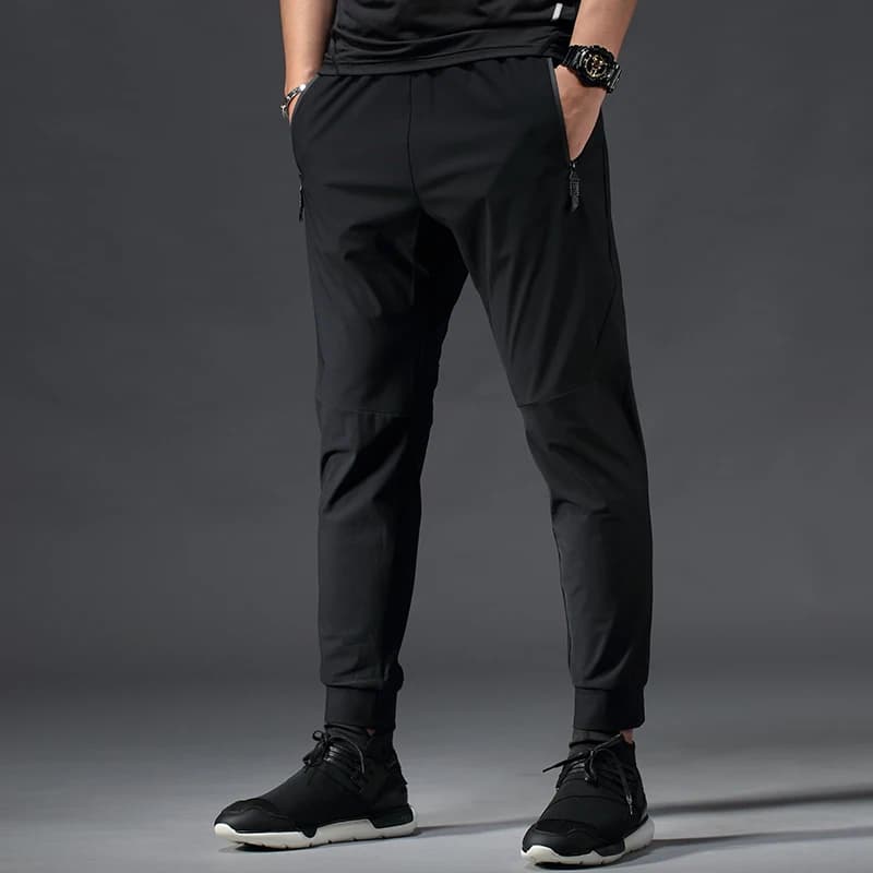 Pantaloni da corsa Uomo Sport Jogging Fitness Yoga Allenamento Basket Calcio Leggings lunghi Pantaloni elastici ad asciugatura rapida in seta ghiacciata