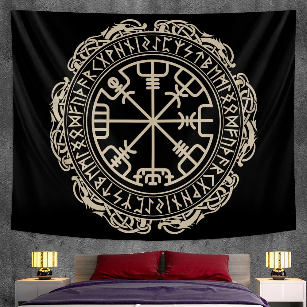 Vichingo energia spirituale meditazione talismano decorazione della casa arazzo stregoneria arazzo Hippie decorazione boema stuoia di yoga
