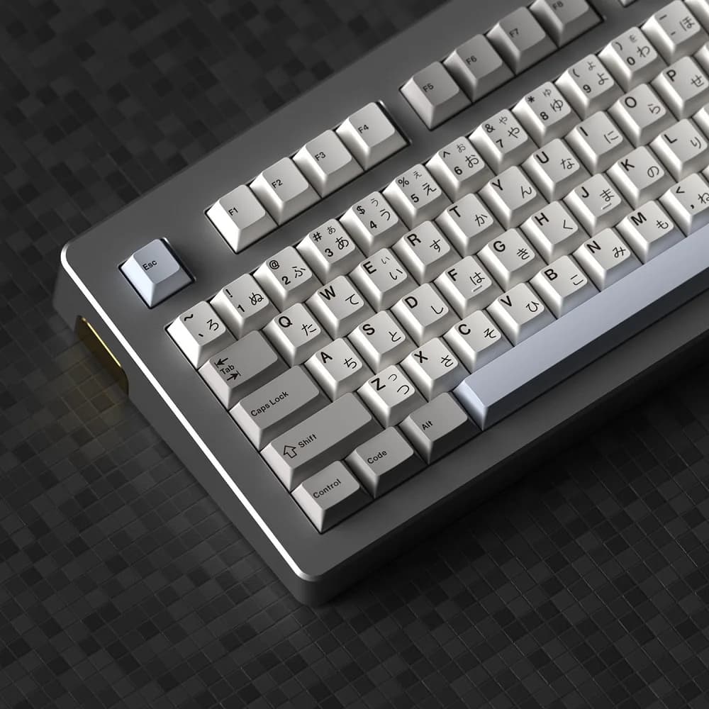 Keycaps PBT per tastiera meccanica grigio chiaro colore bianco Cherry Profile sublimazione della tintura giapponese GK61 Anne pro 2