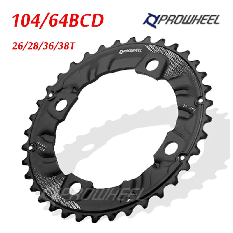 PROWHEEL MTB 64/104BCD Double Chainring 2*10/11 Speed Bicycle Chain Ring 26T 28T 36T 38T Mountain Bike Chainwheel Mtb Crankset