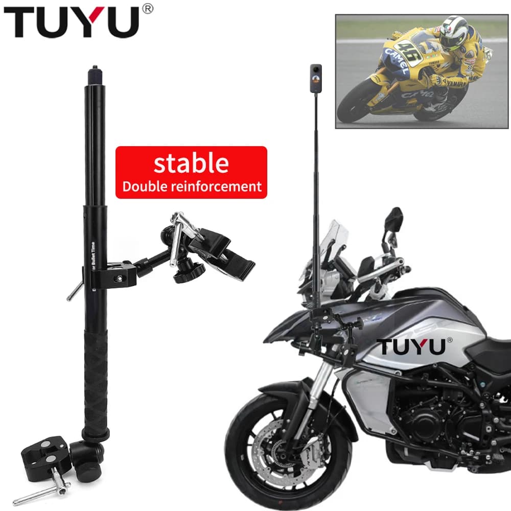 Staffa di montaggio per manubrio monopiede per Selfie invisibile per bici da moto per GoPro Max 10 DJI Insta360 One X2 R accessori per fotocamere