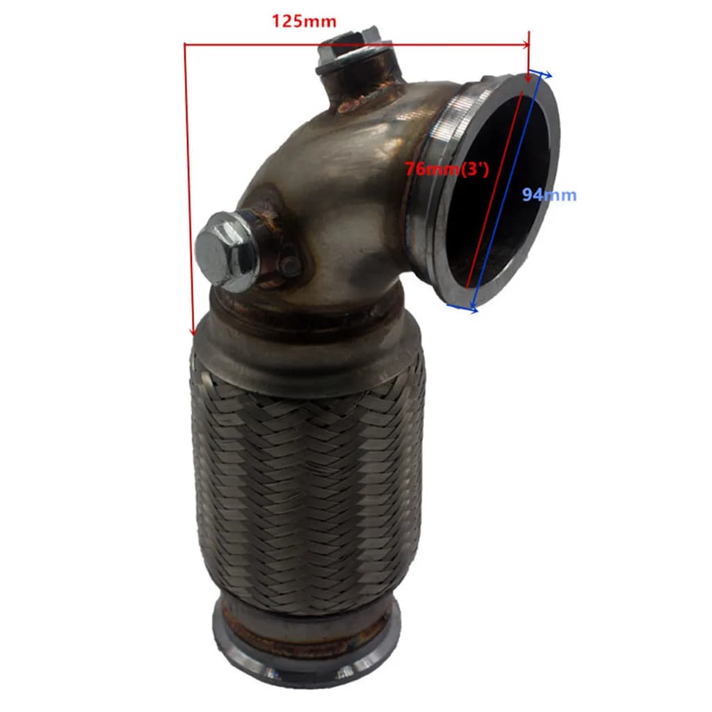 2.5 "V-Band a V banda Downpipe A Basso Profilo di 90 Gradi con Flex muggito, O2 bu