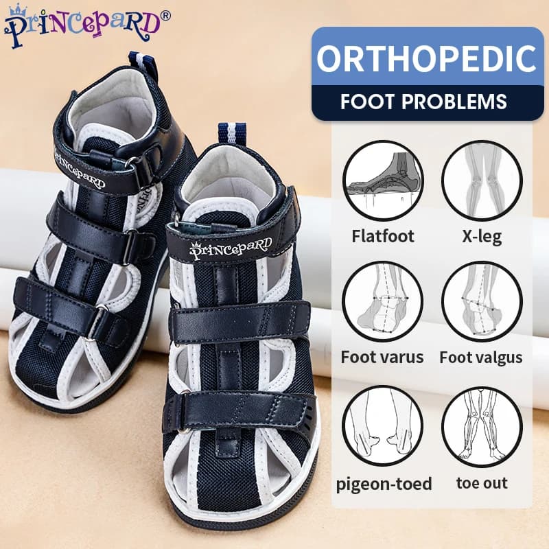 Princepard 2022 Scarpe ortopediche per bambini per piedi piatti Calzature estive per bambini Punta chiusa Sandali per ragazze con supporto per caviglia