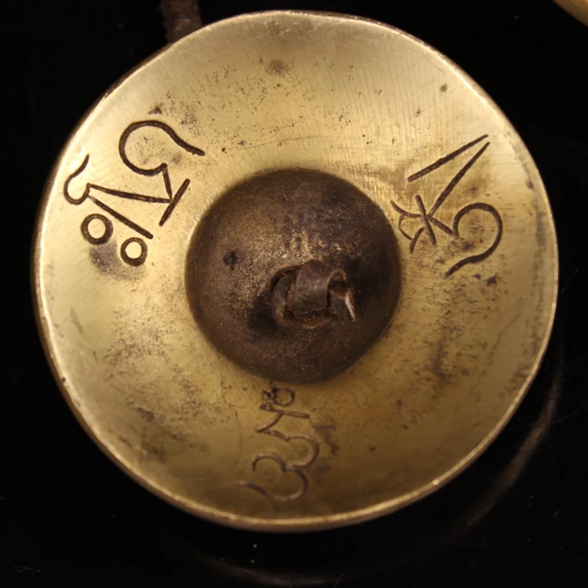 Tibetan Temple Collection Old Bronze Cinnabar Eight Treasure Pattern Old Ringing Bell Amulet Bell Ringing Box set Town House