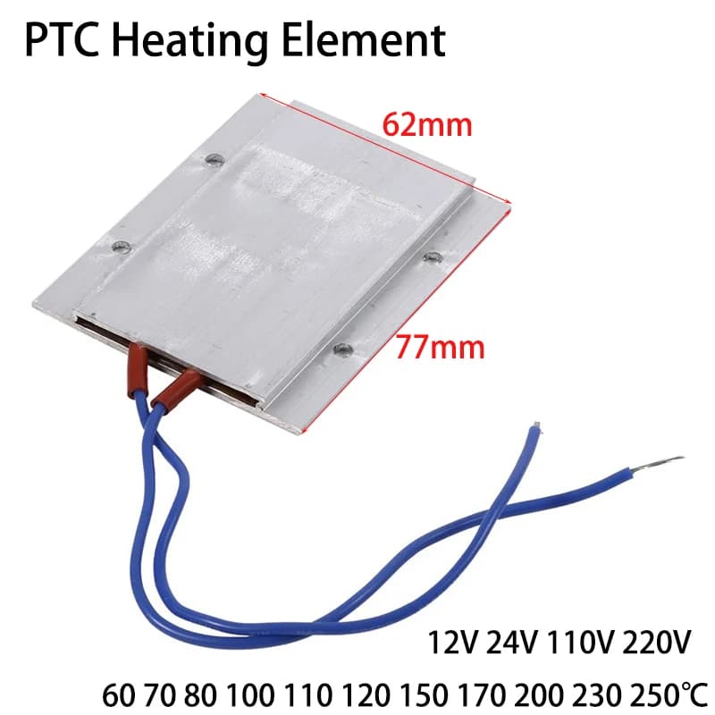 Heating element PTC 12V 24V 110V 220V constant temperature thermometer air heating sensor aluminum hairdryer bigodini heater