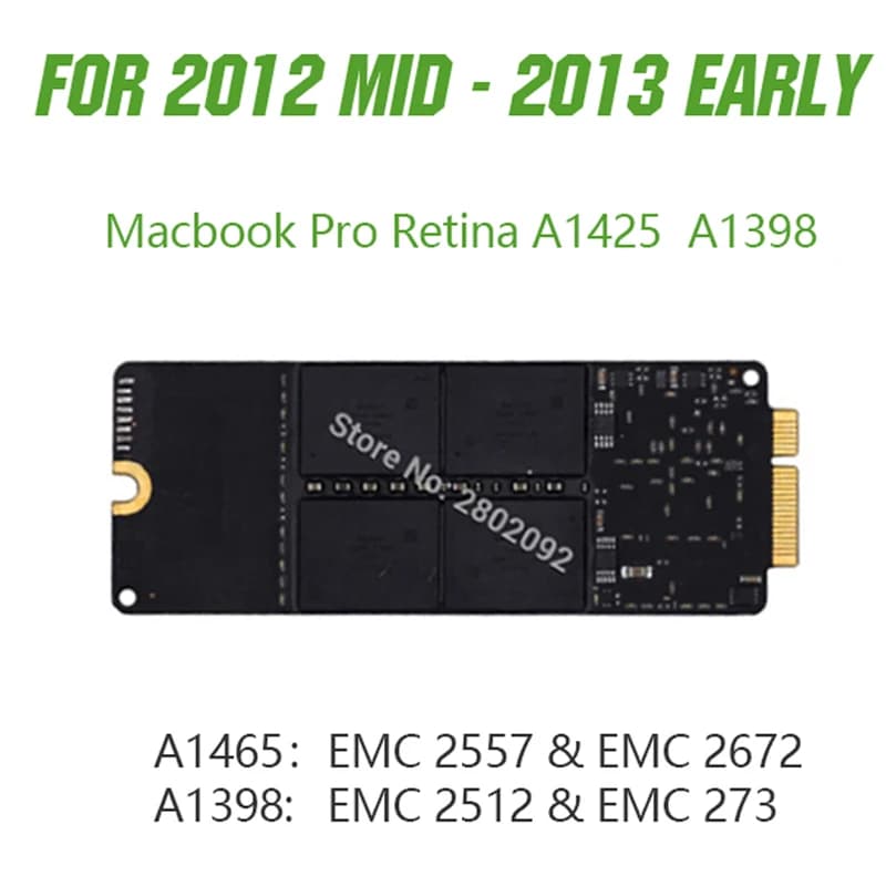 Genuino per MacBook Pro Retina 13 "A1425 15" A1398 Lama SSD Unità a stato solido 128 GB 256 GB 512 GB 768 GB Fine/Mid 2012 Inizio 2013