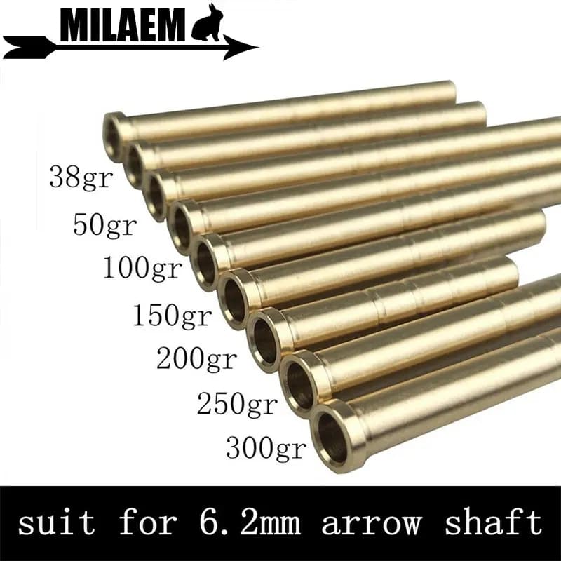 Inserti freccia tiro con l'arco pesante Base di rame connettore a punta di freccia 50-300 Gr Fit id6.2 mm freccia albero accessori per tiro
