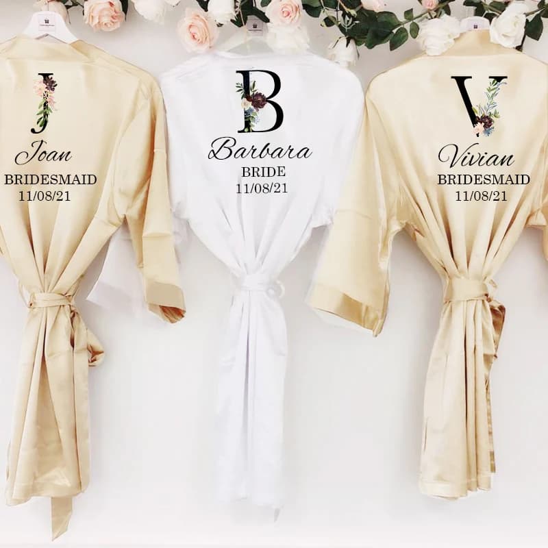 Custom name satin dress pajamas wedding bridesmaid wedding gifts wedding dresses wedding dress satin wedding dress