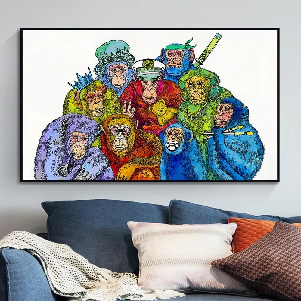 New Painting Poster Canvas Wall Art Images Animal Cams Headset for Living Room Decorations for Home Animal Painting Frameless
