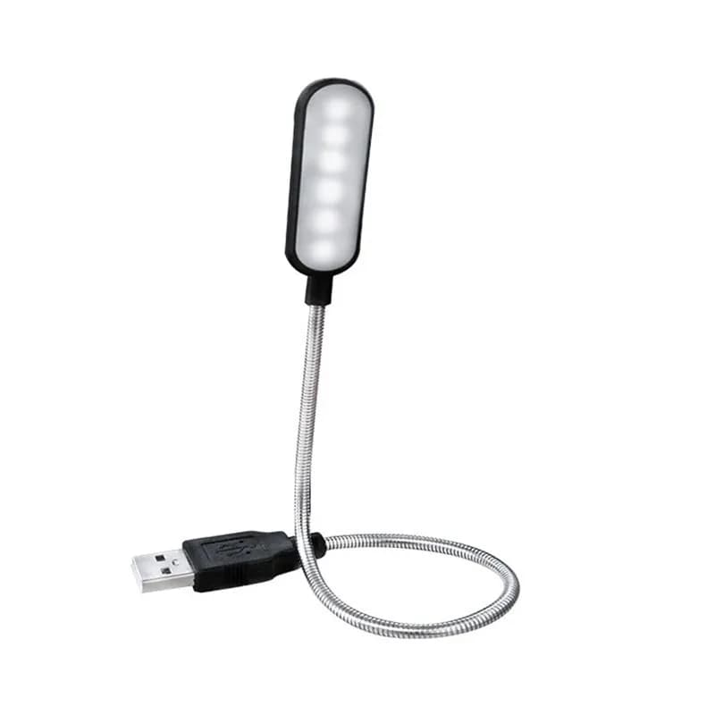 Mini lampada da libro a 4 LED Lampada da lettura portatile USB Lampada da tavolo da tavolo a colori bianco/caldo per computer portatile Power Bank Notebook PC