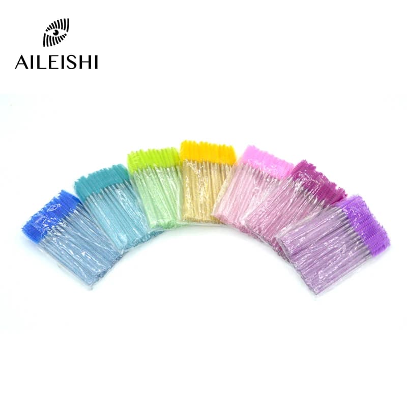50pcs Polished Use And Drop Eyelashes Applicator Bacchetta Bigodino Brush Set Mascara Eyebrow Pine Curling Eyelash Beauty Comb Make-up Tool