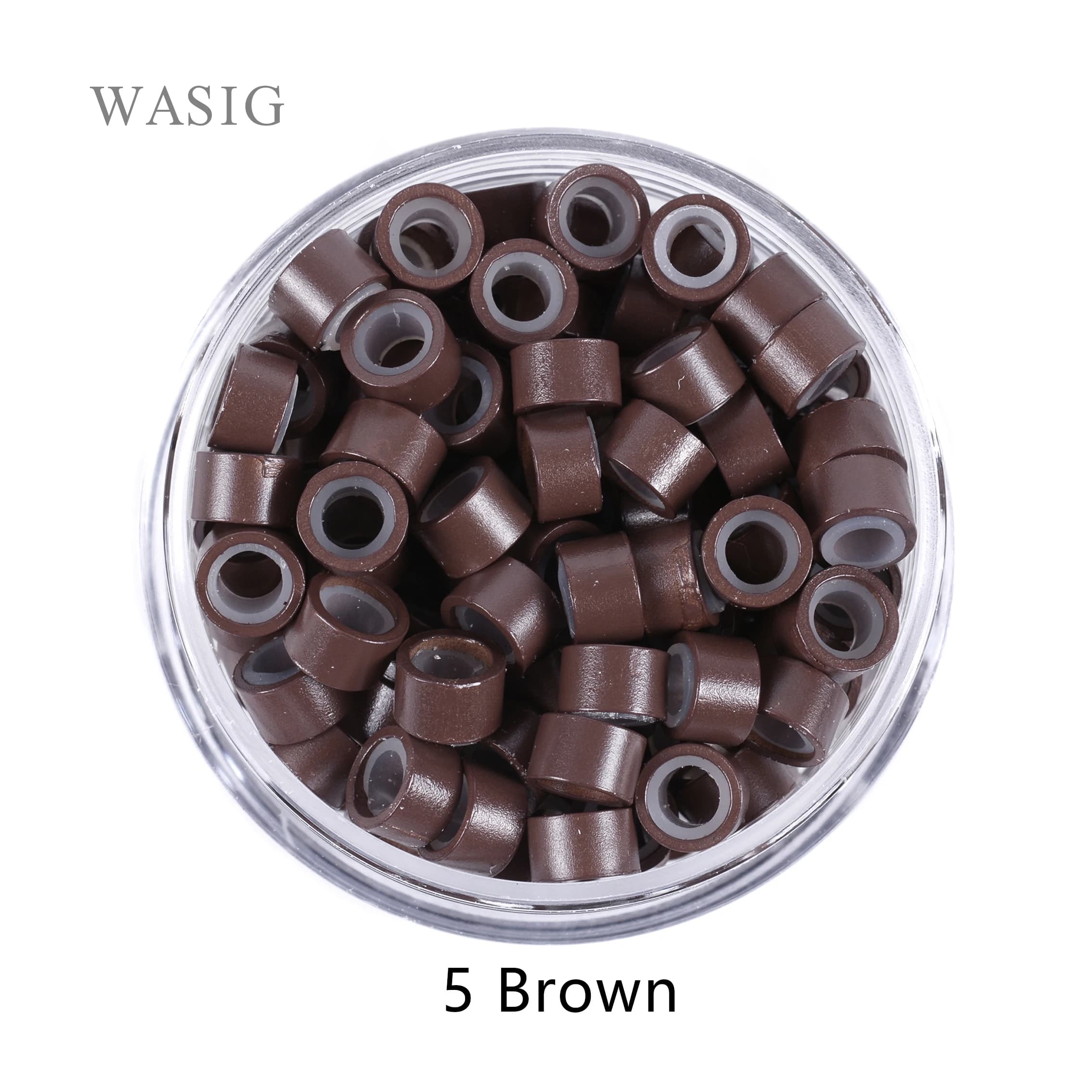 1000 pcs/jar 5.0*3.0*3.0 millimetri di Silicone Micro Foderato Anelli/Collegamenti/MICRO Perline Anello collegamento Crimp Perle di Estensioni Dei Capelli strumenti