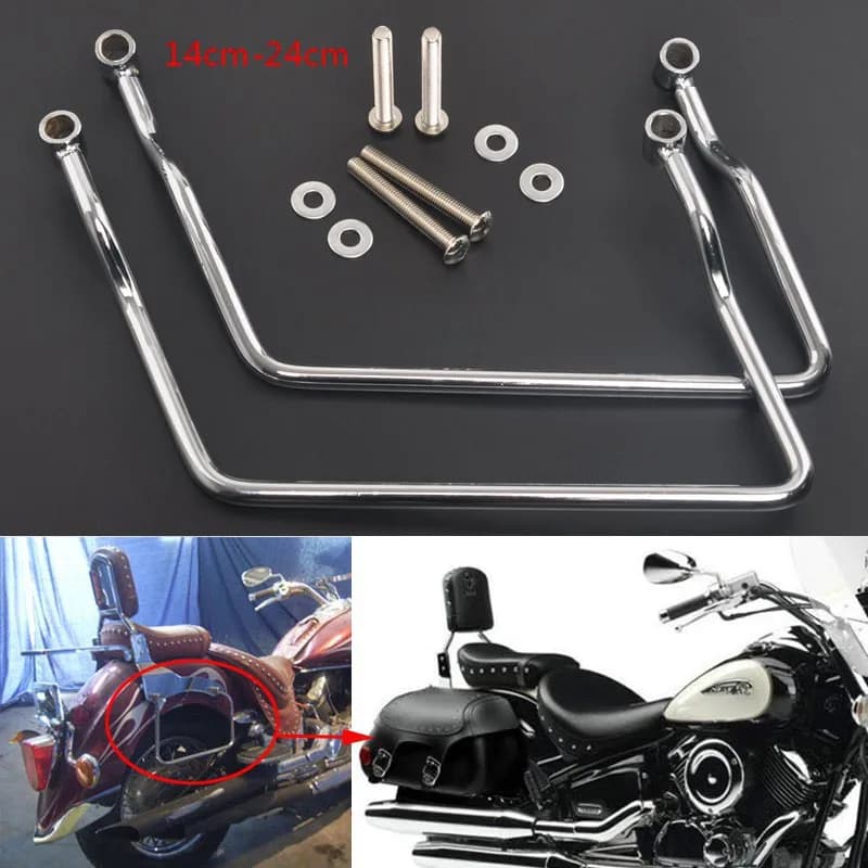 Motorcycle 14cm-24cm Saddlebag Support Bar Luggage Guard Bracket Rail Holder Saddle Bag Parts For Harley Yamaha Honda Kawasaki
