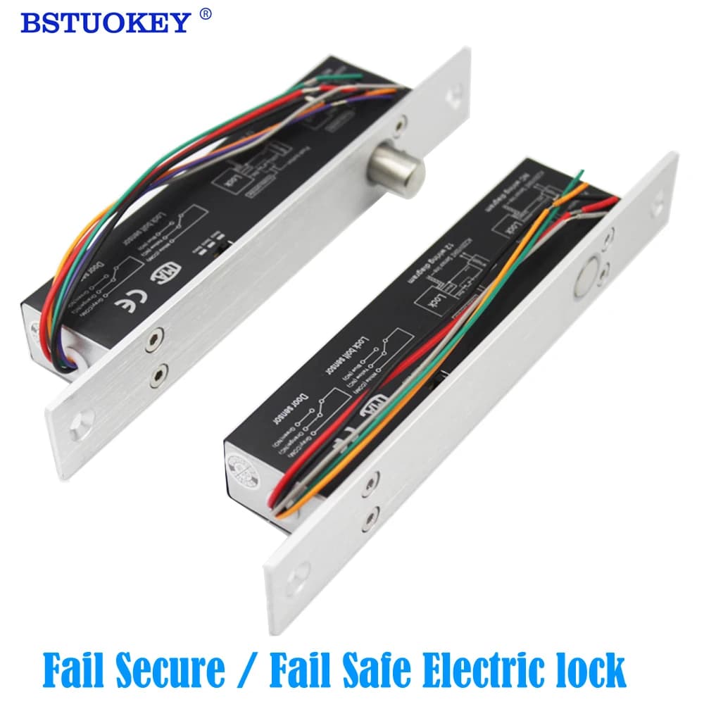 12V Electric Mortise Bolt Lock with NC/NO Output & Time Delay, Fail-Safe/Secure Mode for Smart Building Access Control System