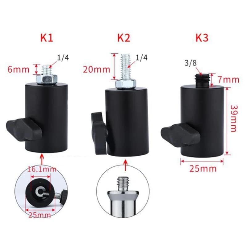 Portalampada per fotocamera led flash 1/4 o 3/8 fotografia portalampada adattatore treppiede interfaccia di conversione accessori fotografici