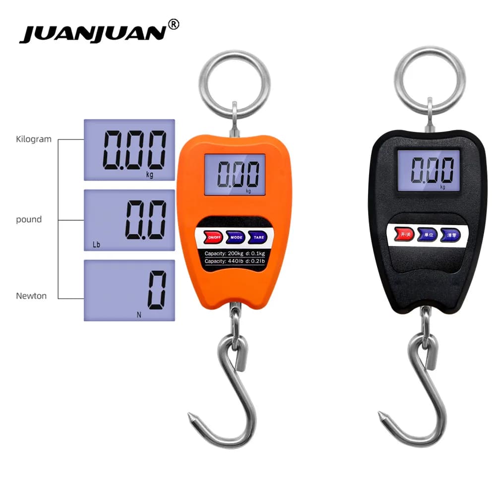 200kg/440lb Crane Scale Digital Industrial Hanging Scale Heavy Duty Hanging Hook Scales Stainless Steel Weighing Indoor&Outdoor