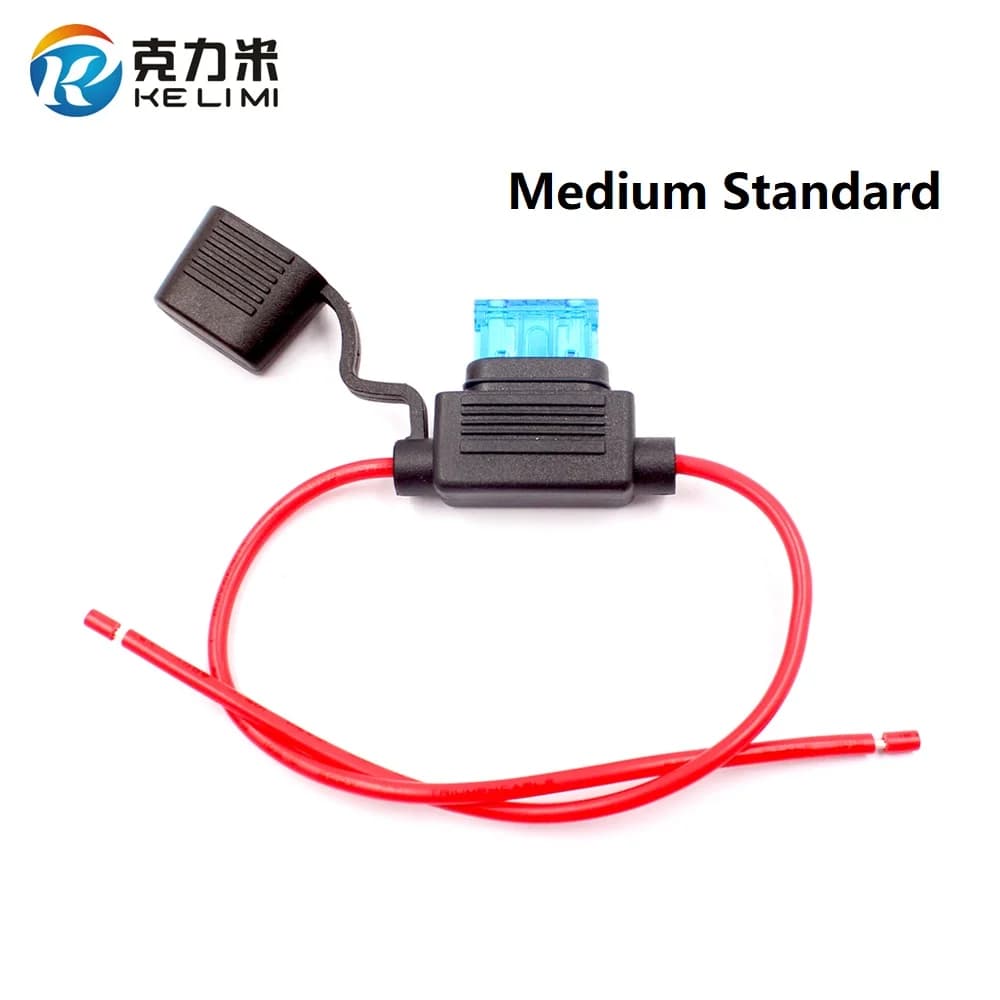 2 pezzi portafusibili standard medio ATC ATO scatola fusibili presa impermeabile con cavo 5A 7.5A 10A 15A 20A 25A 30A 35A fusibile