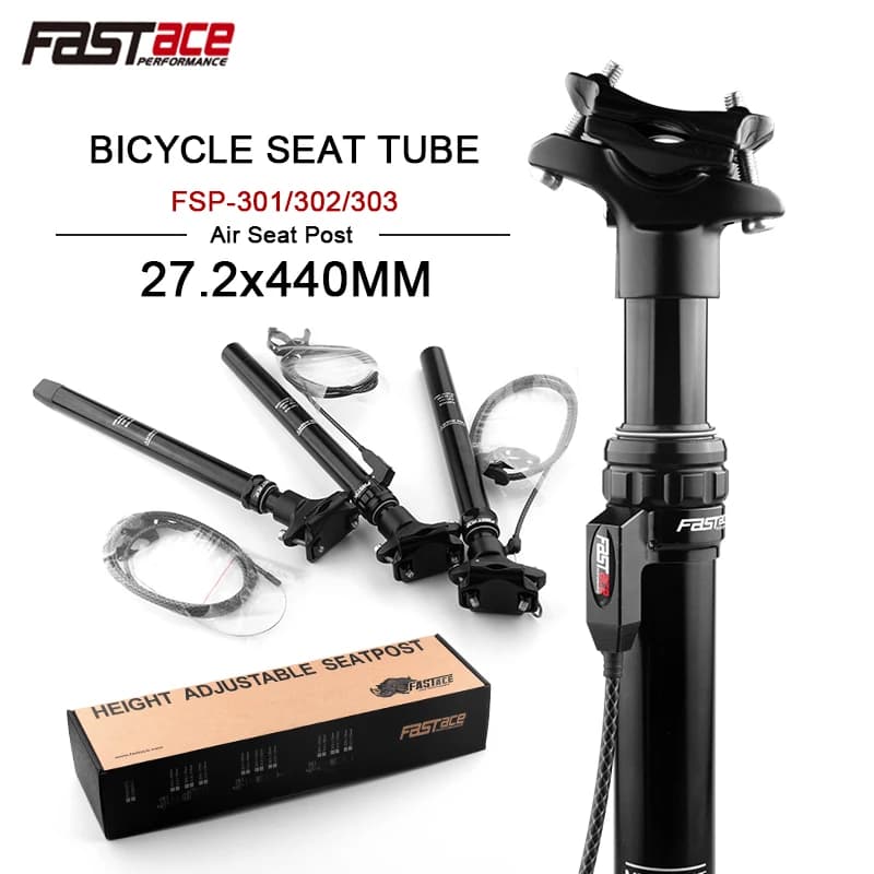 FASTACE Reggisella telescopico 27.2/28.6/30.0/30.4/30.9/31.6/33.9mm Contagocce per bicicletta 440mm Routing interno Cavo esterno remoto