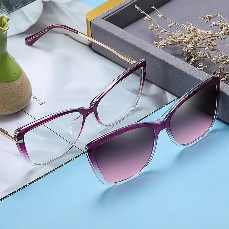 2024 Eyeglasses Designer Brand Polarized Magnete Clip for Women's Frame Glasses Myopia Eyeglasses Optical Sunglasses